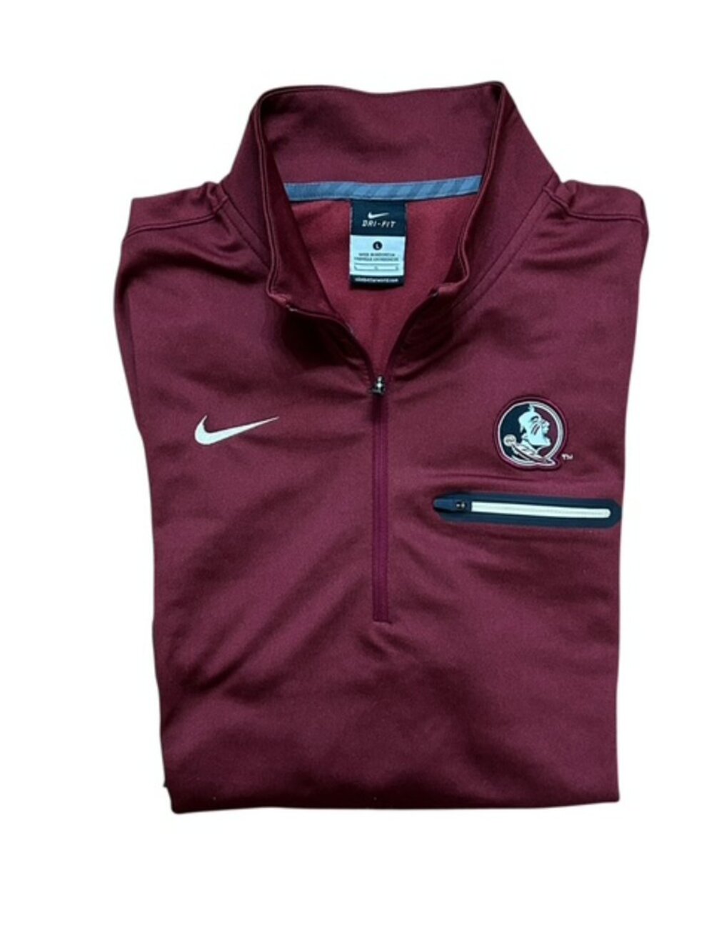Florida State University Seminoles Nike 1/4 Zip Jacket Mens L Dri-Fit Pullover